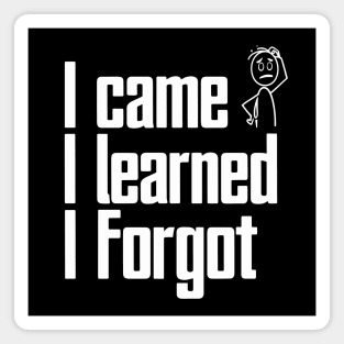 I came, I learned, I forgot Magnet